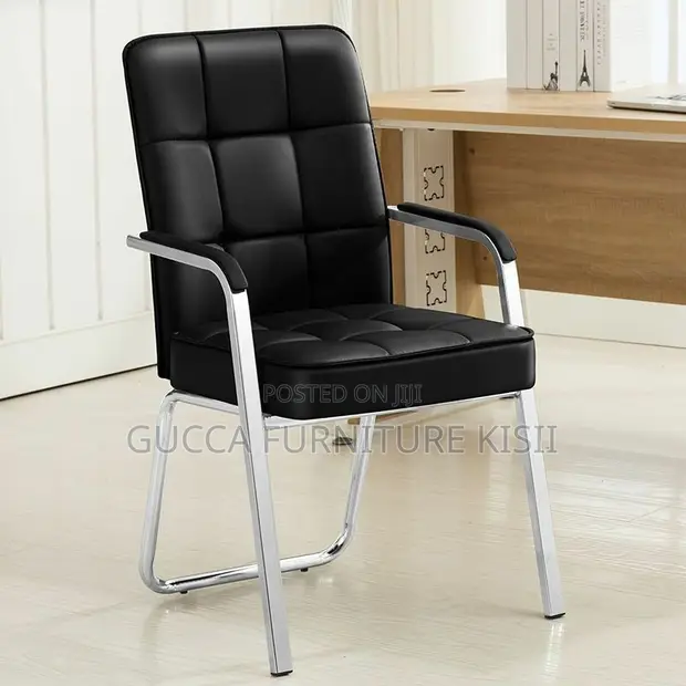 Pure Leather Executive Visitors Chair - 1
