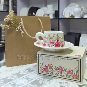 Hand-Painted Floral Embossed Tea Cups and Sets