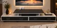 Imported Executive TV Stand with Drawers - White/Black - 2