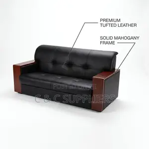 Sofa ya Kusubiri ya Ofisi Nyeusi ya Viti 5