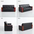 Sofa ya Kusubiri ya Ofisi Nyeusi ya Viti 5 - 2