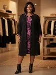 Set ya Chiffon Shift Dress na Duster Jacket - 1