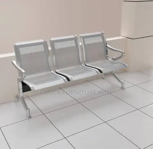 3-Way Unpadded Airport Waiting Bench - 1