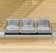 3-Way Unpadded Airport Waiting Bench - 5