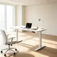 Ergonomic Standing Desk - 120cm Nyeupe - 2