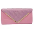 Pink Leather Clutch Bag - 1