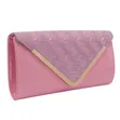 Pink Leather Clutch Bag - 2