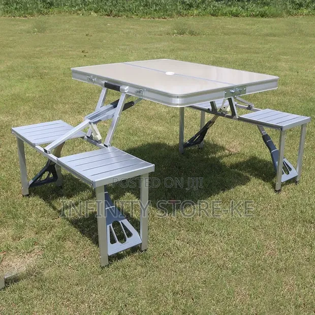 Foldable Aluminium Picnic Table (Seats 8) - 1
