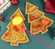 3Pc Wooden Christmas Trays | Bamboo Dessert Boards - 3