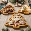 3Pc Wooden Christmas Trays | Bamboo Dessert Boards - 4