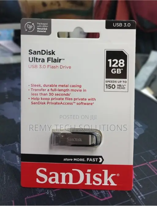 SanDisk Ultra Flair 128GB USB 3.0 Flash Drive - 1