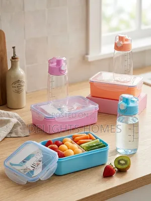 2pcs Kids Lunch Box with Water Bottle
