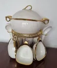 16pc Ceramic Soup Set with Golden Stand - 1