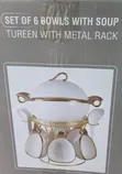 16pc Ceramic Soup Set with Golden Stand - 4