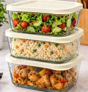Food Storage Container Set - 3 Pcs Glass