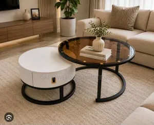 Modern 2-in-1 Nesting Coffee Table Set