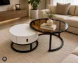 Modern 2-in-1 Nesting Coffee Table Set - 1