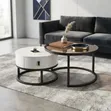 Modern 2-in-1 Nesting Coffee Table Set - 2