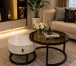 Modern 2-in-1 Nesting Coffee Table Set with Storage - 2