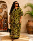 Yellow Long Cotton Maxi Dress - 1