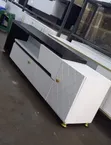 6 Feet TV Stand Rangi Mbili - Mbao Nyeusi & Nyeupe - 2