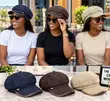 Classic Baker Boy Hat - Navy, Brown, Beige - 2
