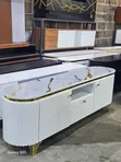 Modern Marble Top TV Stand - 6ft - 1