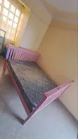 5x6 Pink Bed Frame with Mattress - 1