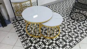 Quality 2-in-1 Gold Metal Nesting Tables