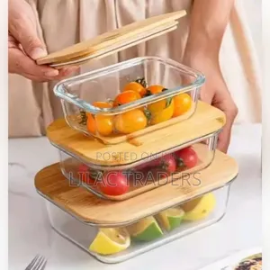 3-in-1 Glass Storage Jars with Bamboo Lids (410ml, 680ml, 1040ml)