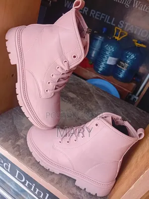 Brand New Pink Leather Boots for Girls - Size 32
