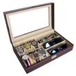9 Slot Leather Watch & Glasses Organizer Box - 2