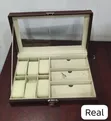 9 Slot Leather Watch & Glasses Organizer Box - 3