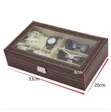 9 Slot Leather Watch & Glasses Organizer Box - 4