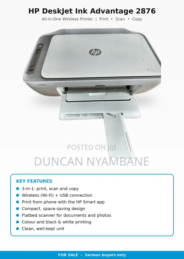 HP DeskJet Ink Advantage 2876 All-in-One Printer - 1