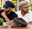 Plaid Newsboy Cap with Faux-Leather Visor - 3