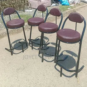 Luxury Bar Chairs with Metallic Coated Frame