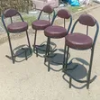 Luxury Bar Chairs with Metallic Coated Frame - 1