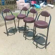 Luxury Bar Chairs with Metallic Coated Frame - 2