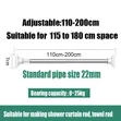 Fimbo ya Kuoga na Pazia Inayoweza Kurekebishwa (110cm-200cm) - 1