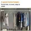 Heavy Duty Stainless Steel Tension Rod / Shower Curtain Pole - 1
