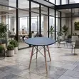 Round Black Wooden Dining Table - Modern - 1