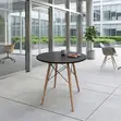 Round Black Wooden Dining Table - Modern - 3