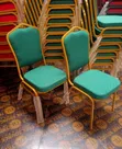 Green Banquet Chairs - Gold Frame Stackable Event Chairs - 1