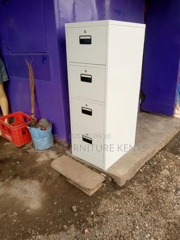 4 Drawer Metal Filing Cabinet - White - 1