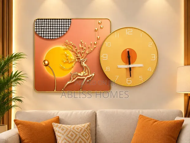 Adam Home Elegant Wall Clock & Art Set - 1