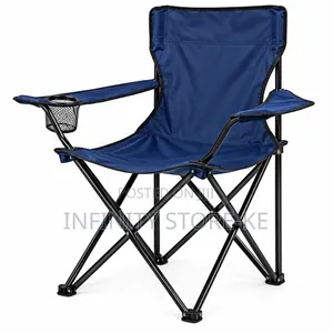 Collapsible Outdoor Chair with Armrests & Cup Holder