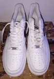 Nike Air Force 1 '07 Low-Top Sneakers - White with Black Swoosh - 3