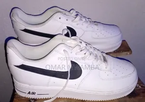 Nike Air Force 1 '07 Low-Top Sneakers - White with Black Swoosh
