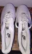 Nike Air Force 1 '07 Low-Top Sneakers - White with Black Swoosh - 5
